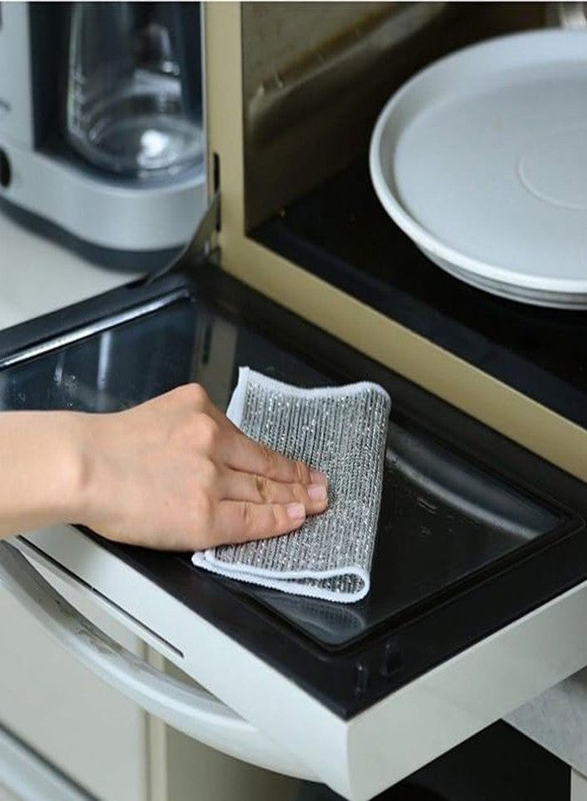 Krujyam Non-Scratch Wire Dish Cloth & Gaps Cleaning Brush - Multipurpose, Reusable, Easy Rinse Kitchen Rag for Pots, Pans, Sinks (Set of 5) - Image 5